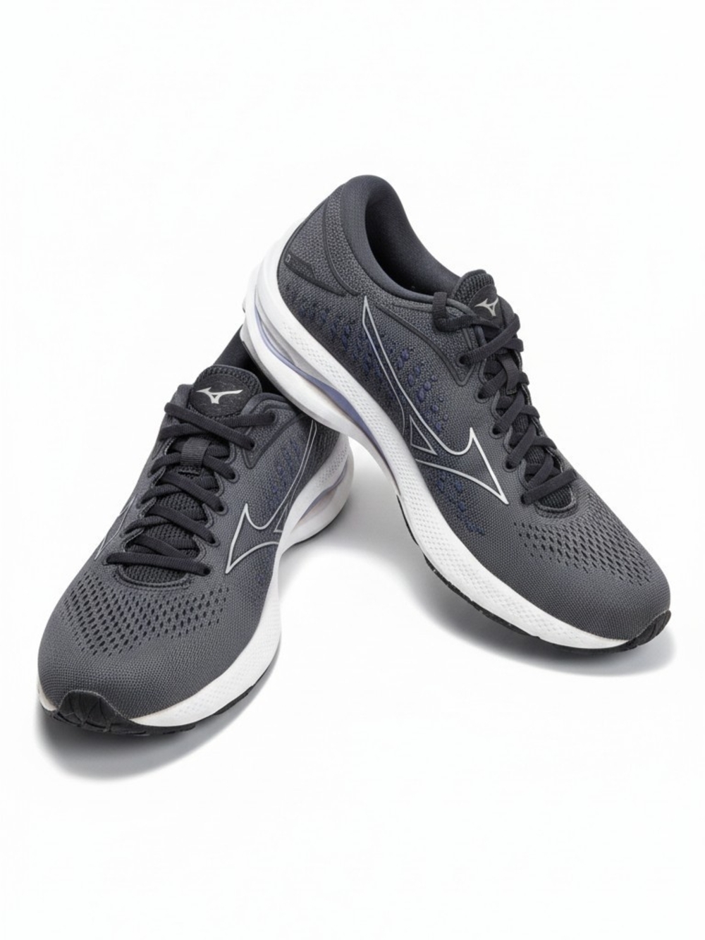 Mizuno Wave Rider 25 Men's Running Sneakers Mesh Breathable Gray Purple 11.5